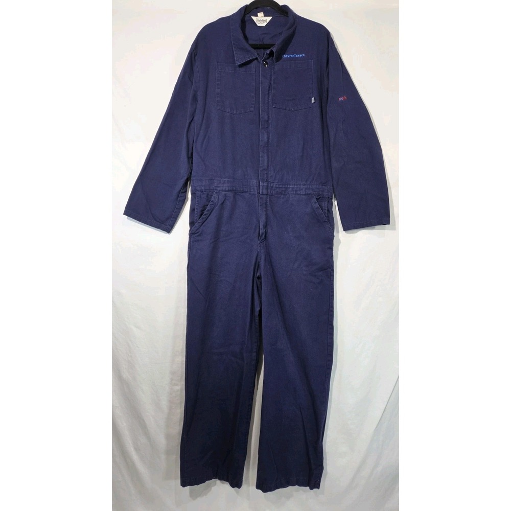 Clarkfield Mens Chevron Texaco  Overalls FAMM Fuel & Marine Marketing Sz LARGE‎